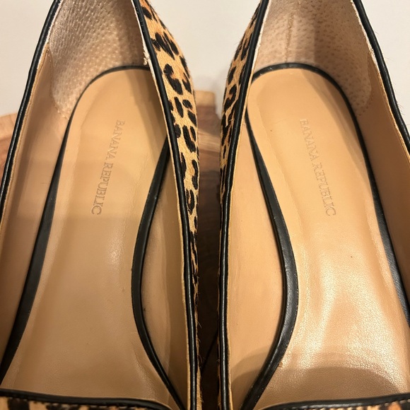 Banana Republic Leopard Print Calf Hair Block Heel Loafer - Picture 3 of 7
